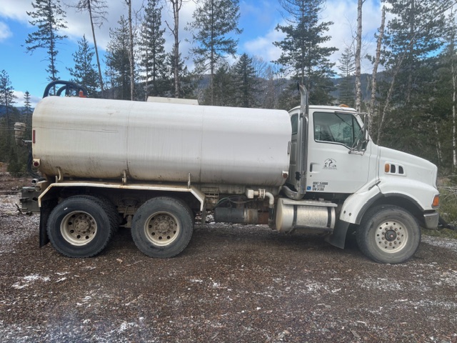 Water truck for dust control on Idaho job site